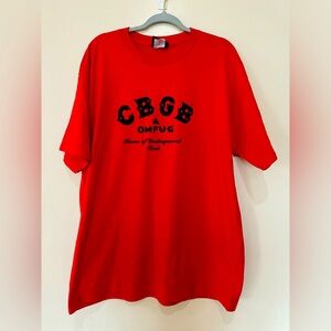 NWOT CBGB & OMFUG T-Shirt Red Men’s XL Oversized Punk  Rock Music T shirt